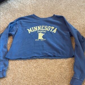 Blue Minnesota Adventure Cropped Sweatshirt